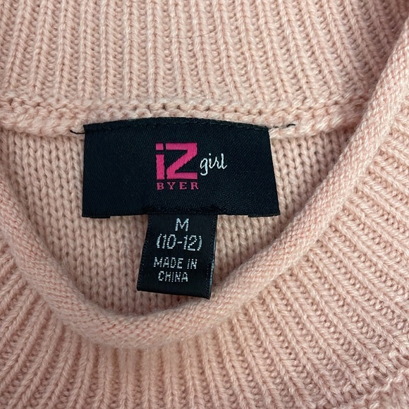 Iz Byer Girl Pink Pullover Long Sleeve Above the Knee Sweater Dress Size M 10-12 - Picture 4 of 9